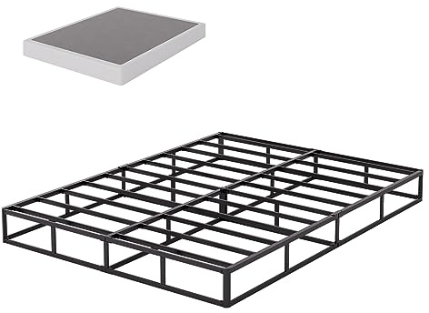 Bednowitz Box Spring Queen Size, 9 Inch High Profile Box-Spring with Fabric Bed Cover, Noise Free Sturdy Metal Frame, Heavy Duty Steel Structure Mattress Foundation, Easy Assembly
