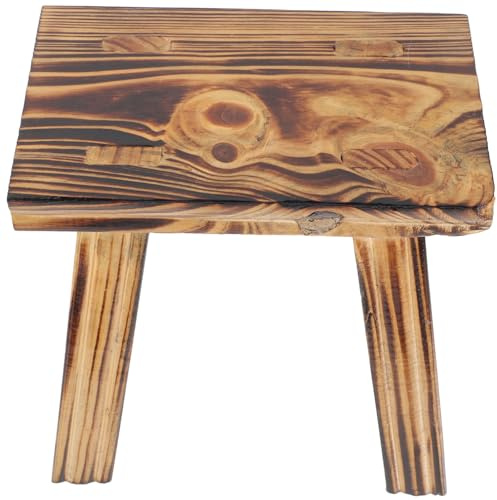 Cabilock Taburete de Madera Maciza Reutilizable Bordes Lisos, Asiento Pequeño para Niños y Adultos, Adecuado para Dormitorio y Arte Decorativo