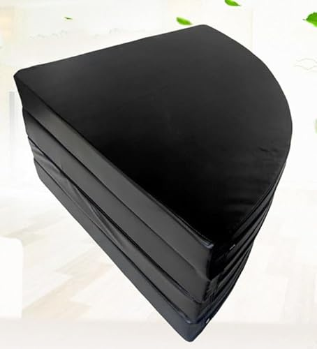 HYLMF Foldable Shock Absorption Pole Dance Crash Mat/Round Pole Dance Mats/Gymnastic Yoga Safety Protection Pad(Size:160X3CM,Color:Black)