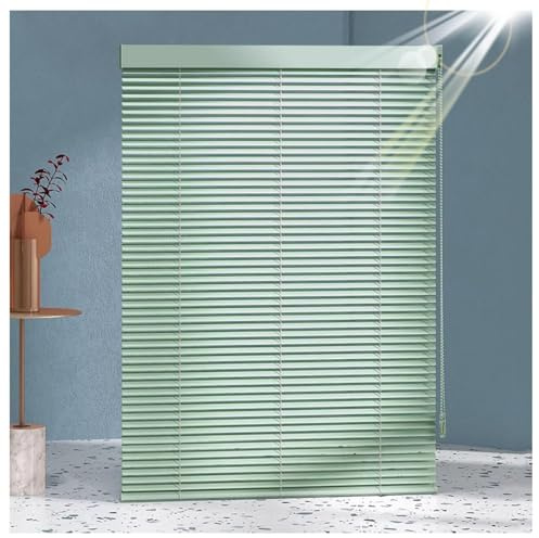 Aluminium Venetian Blinds 60cm 70cm 80cm 90cm 100cm 110cm 120cm Wide,Green Horizontal Blinds,Blackout/Heat Insulation Venetian Shades,25mm Slats Privacy Curtains Shutters,W×H-70×150cm(28*59in)