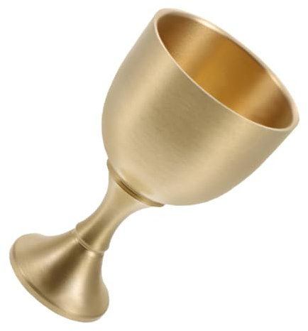 PRETYZOOM Vidrio Espiritual De Latón Vaso De Vino Cuenco De Latón Para Ofrendas Taza De Ofrenda De Agua Tazas De La Iglesia Vaso De Retro Cáliz De Vino Golden
