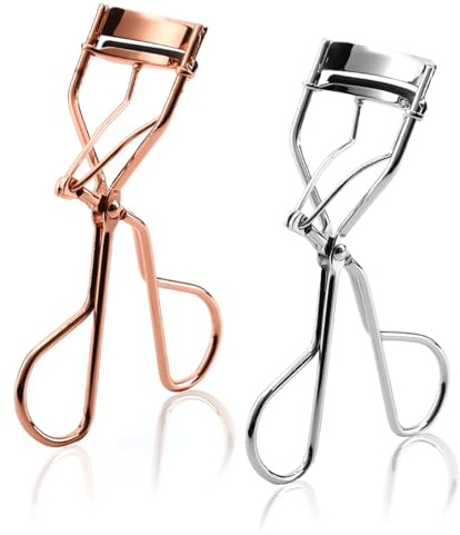 2 Pcs Piegaciglia Effetto Lifting, Piegaciglia Nichelato, con Cuscinetti in Silicone, Piegaciglia Professionale, in Acciaio ad Alta Resistenza, per il Trucco degli Occhi, Eyelash Curler