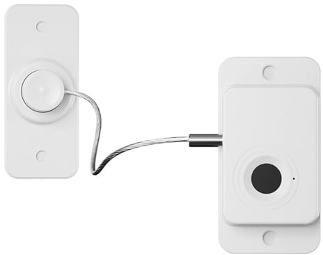 ELLENNE - Serratura con Impronta Digitale per Armadi, Cassetti e Finestre - BIANCO – Serratura Elettronica Intelligente, Sicurezza Bambini, Senza Fori FQ20