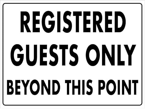 Oltre Questo Punto Accesso Consentito Solo Agli Ospiti Registrati Cartello Di Avvertimento Poster Metal Cartelli Metallo Cartello Decorativo Per Ristorante Bagno Soggiorno Cucina S
