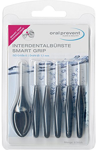 Oral Prevent Interdentalbürsten Smart Grip 1.10 mm schwarz, 2er Pack(2 x 6 Stück)
