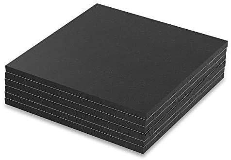 Melife Neoprene Rubber Mats, 6x 6 Adhesive Foam Padding Weather Stripping Non-Slip Furniture Pads Black Rubber Insulation Anti-Vibration Pads (6 Pack)