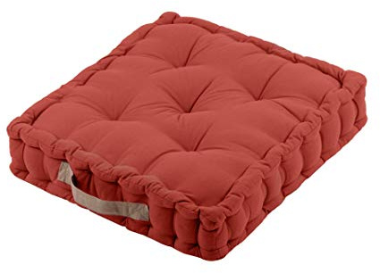 Stof Lovely Casa golvkudde, storlek 45 x 45 cm, 100% bomull, färg: terrakotta, modell duo, perfekt tjocklek, bekväm och elegant – behaglig känsla