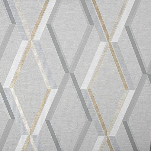 Superfresco Easy Prestige Geo Grey Wallpaper | Paste The Wall | Grey Geometric | Eco-Friendly