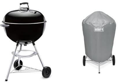 Weber Bar-B-Kettle 57 cm charcoal barbecue, Black + Grill Cover, Fits 57 cm charcoal grills