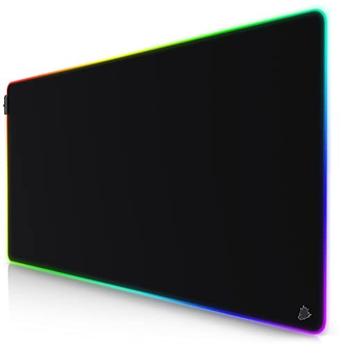 CSL-Computer Titanwolf - XXXL RGB Gaming Mouse Mat - 1200 x 600 mm - Mouse Pad - LED multi color - 7 LED colors plus 4 effect modes - for precision and speed - rubberized underside - washable