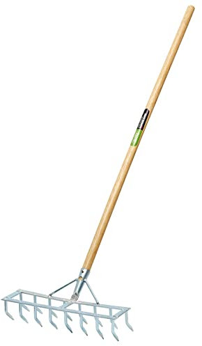 Draper 09994 Long Handled Steel Harrow Rake and Sacrifier, Silver
