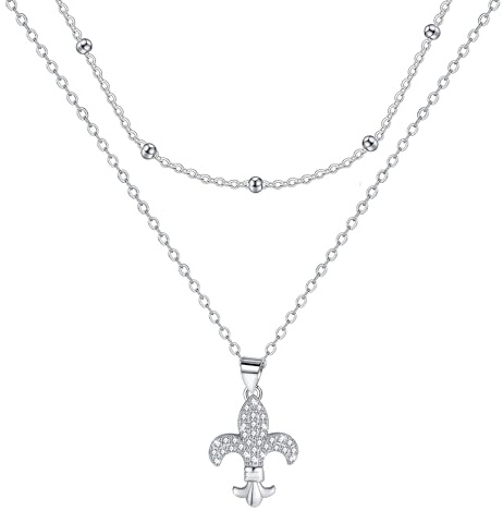 J.MUEN Mujer Collar Plata de Ley 925 para Collar Doble Cadena con Cuentas,Originales de Regalos de Feliz Cumpleaños para Mujeres