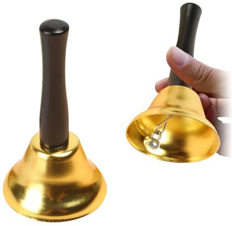 Handglocke,Tischglocke,Service Bell Tischklingel Glocke Klein Klassiker Metall Rezeptionsklingel - Gold