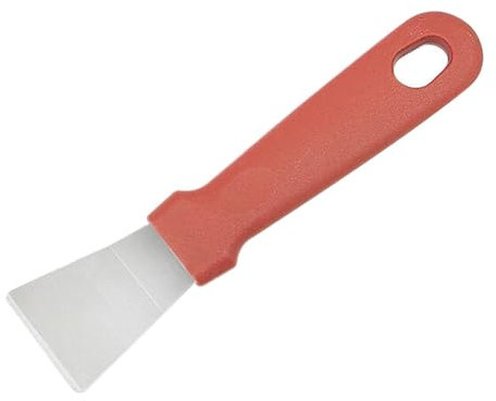 TEEKU Spatola multiuso per la pulizia della cucina, in acciaio inox, dritta e angolata, in metallo, per barbecue all'aperto, grill, padella, pistone da bagno (RD1, taglia unica)