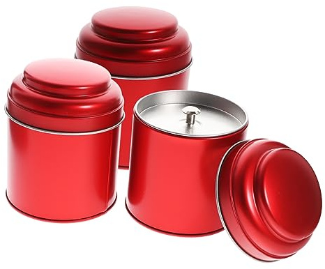 HIAKDOFT Contenitori in Latta per tè Sfuso e Candele Profumate Set da 3 Barattoli Portatili Ermetici in Latta AntiGraffio per Conservazione del tè e Spezie Adatti a Cucina Ufficio