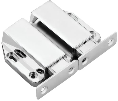 Generic Metal-Gripping Push-to-Open Door Latch, Zinc Alloy, Chrome Finish, for Glass/Double Doors, Mailbox Use