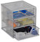 Relaxdays Schreibtischorganizer, Büroablage aus Metallgeflecht, Ablagebox für Bürobedarf, HxBxT: 17 x 16 x 17cm, silber