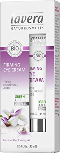 lavera straffende Augencreme - dreifache Hyaluronsäure - Karanjaöl - Green Lift Complex - Hautpflege - vegan - Bio Pflanzenwirkstoffe - Naturkosmetik - Augenpflege - 15ml