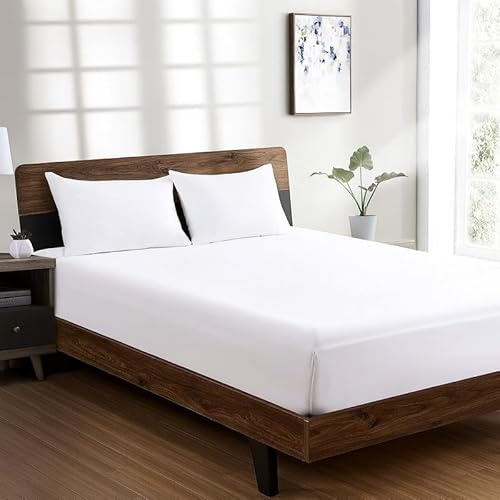 DTEX HOMES 400-Thread-Count Cotton Sateen, 2 Oxford Pillow Cases - White