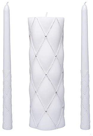 Hosley 11.5 High White Wedding Unity Candle Set. Great for Weddings Party Special Events and Emergency Lighting Reiki Spa Meditation. W5
