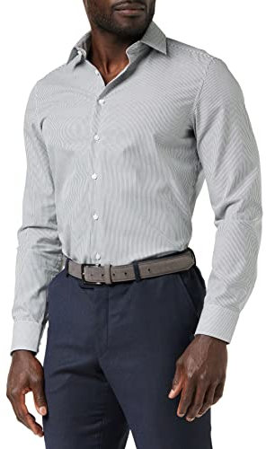 Seidensticker Herren Business Hemd Slim Fit – Bügelfreies25 Businesshemd, Blau (Dunkelblau 19), (Herstellergröße: 37)