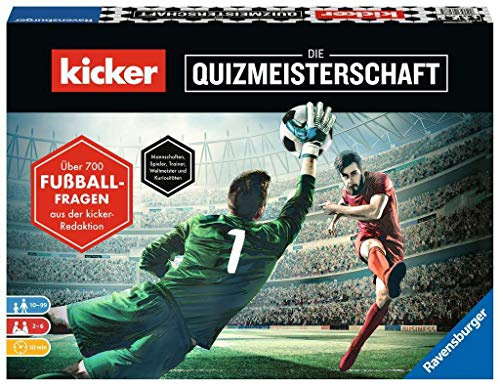Ravensburger 26288 - kicker - Die Quizmeisterschaft, Spiel für Fußballfans, Quizspiel im kicker-Design ab 10 Jahren für Kinder und Erwachsene, Fußball zu Zuhause für 2-6 Spieler