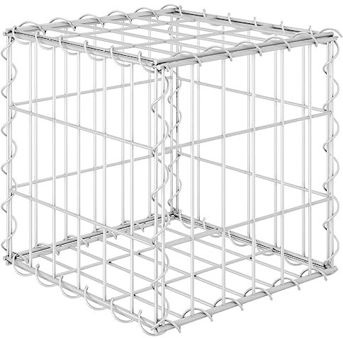 vidaXL Arriate de Gaviones Cúbica Alambre Jardín Cultivo Soporte Parque Aire Libre Vivero Casero Balcón Macetero Exterior de Acero
