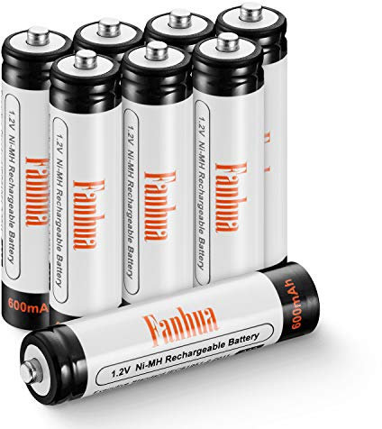Fanhua Akku AAA wiederaufladbar 600 8er Pack - NiMH AAA Akkus 1,2V Aufladbare Batterien AAA ohne Memory-Effekt für Blitzgerät, Wii, Xbox Controller & Geräte mit hohem Stromverbrauch