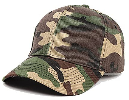 Men Women Camouflage Baseball Cap, Unisex Camo Sun Hat Adjustable Outdoor Hat for Sports Camping Fishing Traveling Tennis Golf (Green)