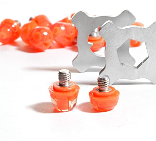 STUDIAMONDS Tacchetti di Gomma -12 Tacchetti TPU di Ricambio per Scarpe da Calcio-TPU Studs con 2 Chiave (Arancio Fluorescente)