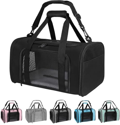 Yipincover Carriers Soft-Sided Pet Carrier for Medium Large Cats Dogs Under 35Lbs,Breathable Mesh Ventilation Design,Airline Approved Cat Carrying Case(X-Large,Black)