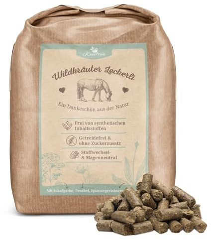 Krauterie Wildkräuter Pferdeleckerlis in Spitzenqualität (13000 g), naturbelassen, Pferde Leckerli fürs tägliche Training und zum Clickern, aus Liebe zu Deinem Pferd