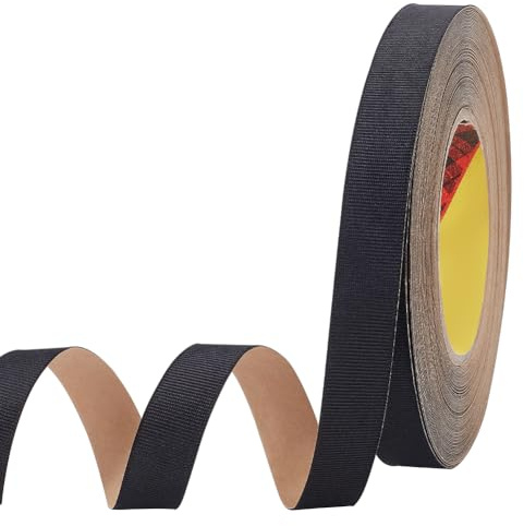 MAYJOYDIY 22.86m Self-Adhesive Black Grosgrain Ribbon Roll, 1.8cm Wide Polyester Solid Grosgrain Ribbon for DIY Hair Accessories, Sewing, Gift Wrapping & Crafts