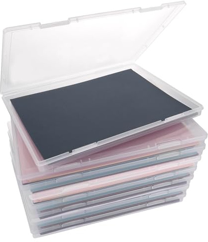 FWEEK 8er-Pack Tragbare Archivbox A4, Dokumentenbox A4 Kunststoff Transparent, Stapelbare Tragbare Multifunktionale Box A4 Kunststoff für Dokumente, Briefe, Sammelalben, 30.5x22.3x2.2CM