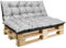EDANTI Palettenkissen Set Palettenauflage 2X Gartenkissen Sitzkissen Polsterauflage Bankkissen Polsterauflage Gartensofakissen 120x40/80 Wasserdicht (Hellgrau)