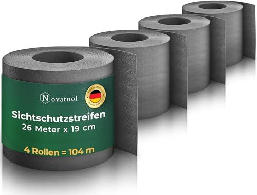 Novatool Premium PP 104 m striscia frangivista per recinzioni a doppia asta, antracite per 40 file, 1,1 mm, extra stabile, resistente ai raggi UV, per recinzioni