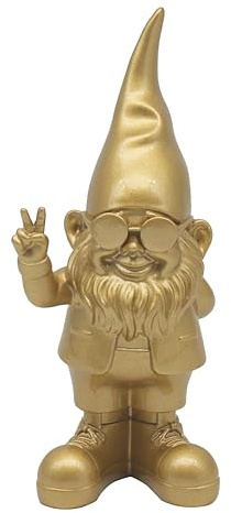 Lesser & Pavey Gnomes Home Decor Figurines & Ornaments For Home & Office | Decorative Home Accessories Statues For Indoor & Outdoor | Lovely Gifts for Women & Men Peace Hands Gold 20 Cm
