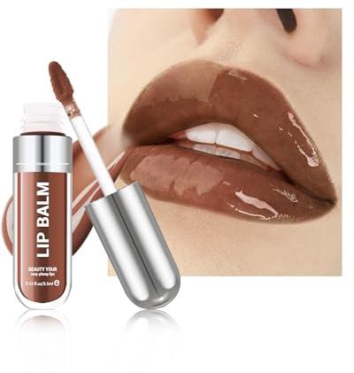Tinted Lip Gloss Oil, Nude Brown Hydrating Lip Tint Stain, Sheer Lip Treatment Moisturizer,Moisturizing Lip Tint Balm Lipstick Lipgloss, Glow Reviver Lips Care Oil,Women's Day Makeup Gift for Women-05