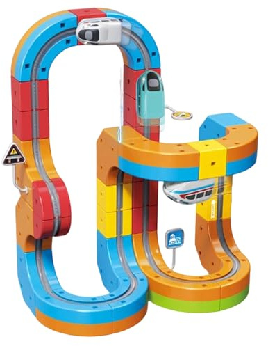 Juego de ferrocarril eléctrico | Juego creativo de tren magnético para niños, juego de pistas automotrices | Para niños a partir de 3 años para fiesta de cumpleaños, vacaciones, aula, promoción de