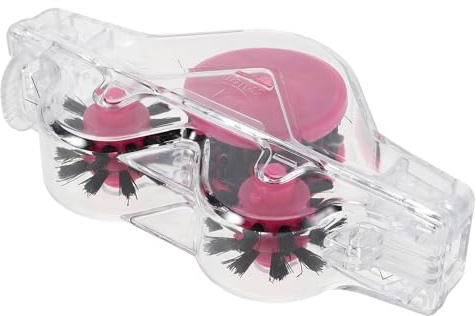 SHERCHPRY Portable Bike Chain Cleaner Kit with Pink Case Bicycle Chain Cleaning Brushes Set for Road and Mountain Bikes