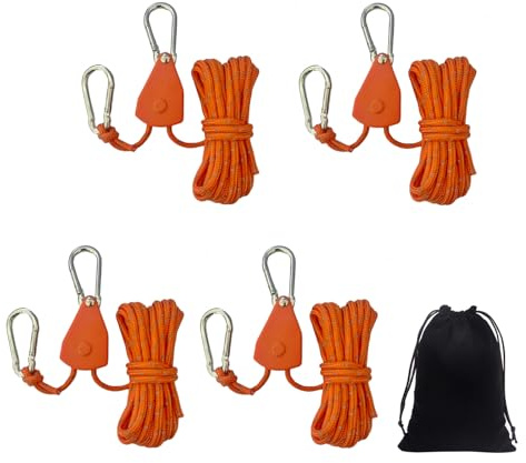 Justerbar spärrhake, 4 stycken 4 m spännlinor med repspännare, 4 mm justerbar spärrhake med förvaringsväska justerbar repspärrhake med krok för solsegel