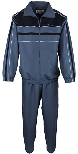SOUNON Herren Microfaser Sportanzug, Jogginganzug, Trainingsanzug, Freizeitanzug, Hausanzug - Schiefergrau, Groesse: L