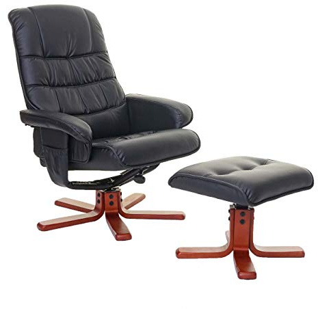 Mendler Sillón de relax HWC-E30 - Piel sintética, color negro
