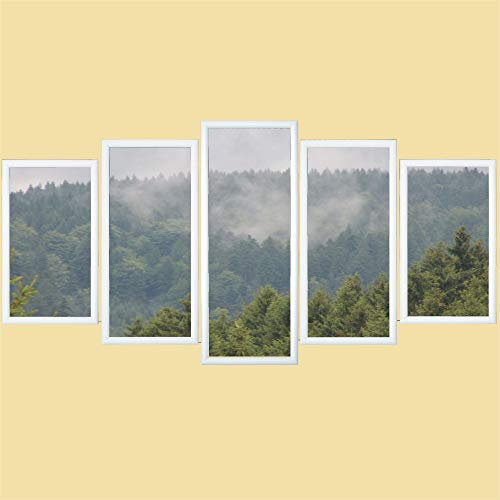 RAABEC Bilderrahmen für Polyptychon 132 x 72 cm Malen nach Zahlen Bilder z.B. von Schipper, fertig montiert, mit Rückwand, Farbe Weiß