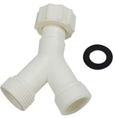 LICHTBLAU Adaptateur en Y pour arrivée d'eau 3/4 avec joint pour machine à laver et lave-vaisselle I 1 filetage intérieur et 2 filetages extérieurs pour lave-vaisselle I Pièces de rechange pour