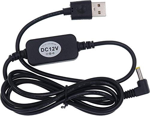 DigitCont USB 5V zu DC 12V Stromkabel, Kompatibel mit Spot, Neuer Echo (3. Gen.) und Pop, USB Spannung Up Converter Kabel, Netzteil Kabel, DC 5V zu DC 12V Kabel Schwarz 2021Version