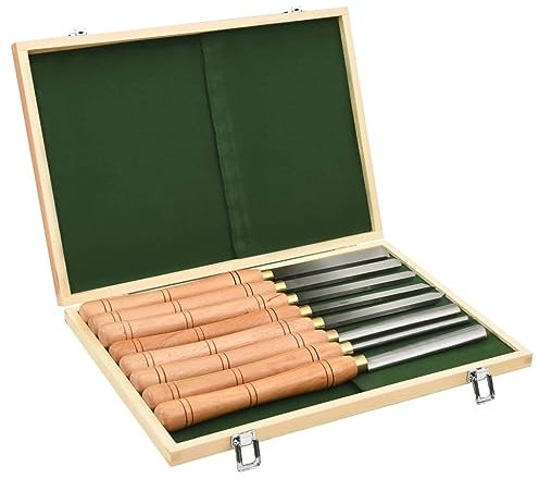 vidaXL Jeu d'outils de Tournage 8 pièces Acier Rapide, Outil de Tour, Burin de Tour, Burin de Tournage, Outils de Tour, burins de Tour