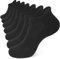 CLOSEMATE 7 Pairs Ankle Trainer Cushioned Sports Socks for Men Women Non-slip Tab Cotton Breathable Low Cut Athletic Running Socks (7Black, Size XL)