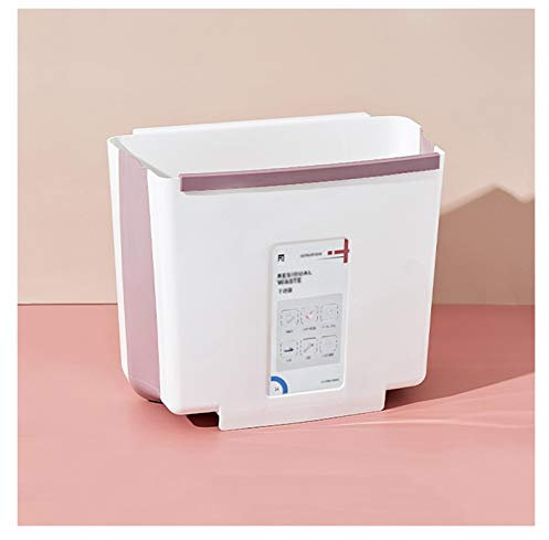 Mülleimer Einfacher faltbarer Mülleimer 2,3 Gallonen Kunststoff Hängender Mülleimer für Küchenschranktür Kleine Wandmontage (Lila)