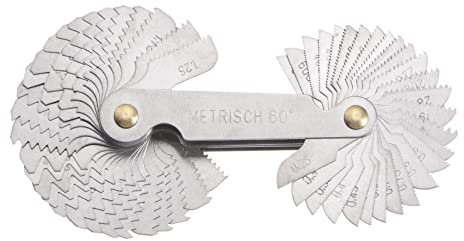 sourcing map 58uds Métrico y Británico Whitworth y US Tornillo Calibre Rosca Paso Calibre Medición Herramienta para Industrial Medición